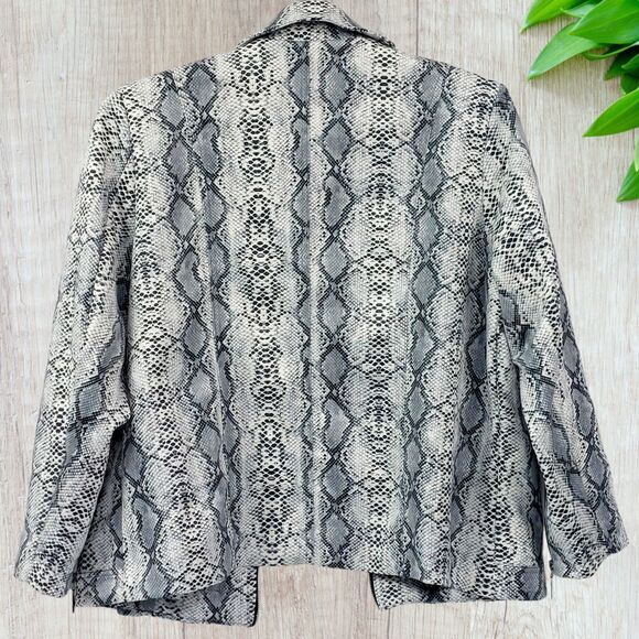 Multiples Jacket Womens Sz 1X Python Animal Snake Print Open Front Zipper Detail - Picture 2 of 12